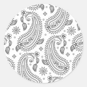 Inspired Paisley Design Runt Klistermärke