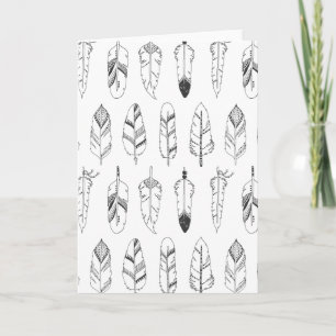 Inspired Retro Feather Mönster Kort