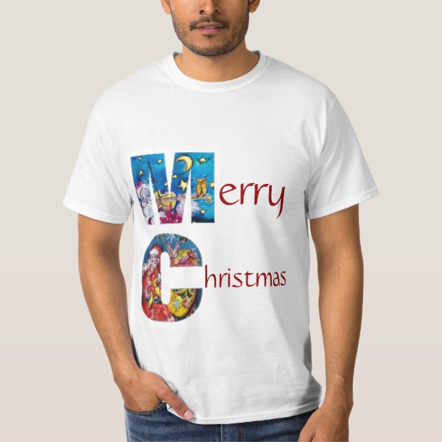 INSPIRED SANTA MED CHRISTMAS GIFTS MONOGRAM T SHIRT (Framsida)