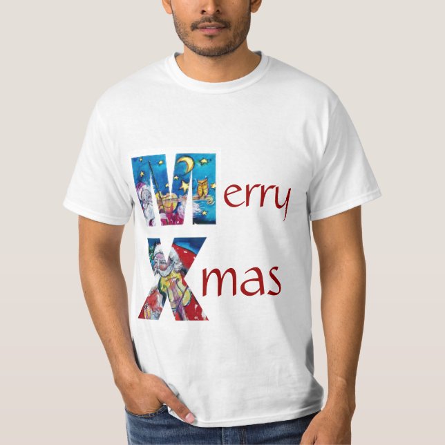 INSPIRED SANTA PLAYING VIOLIN JULAFTON MONOGRAM T SHIRT (Framsida)