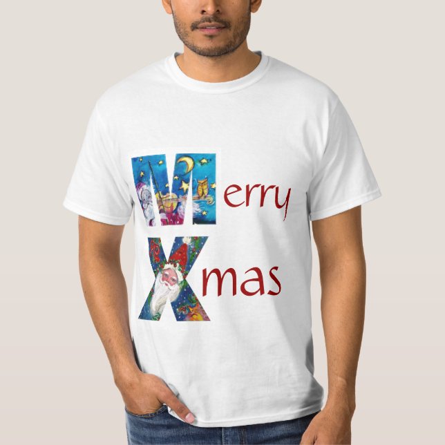 INSPIRED SANTA PLAYING VIOLIN JULAFTON MONOGRAM TEE SHIRT (Framsida)