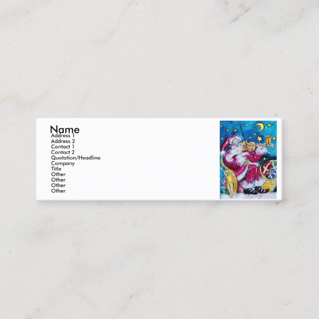 INSPIRED SANTA PLAYING VIOLIN MINI VISITKORT (Framsida)