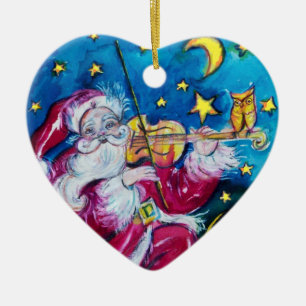 INSPIRED SANTA Red Ruby Gem Stone Heart Julgransprydnad Keramik