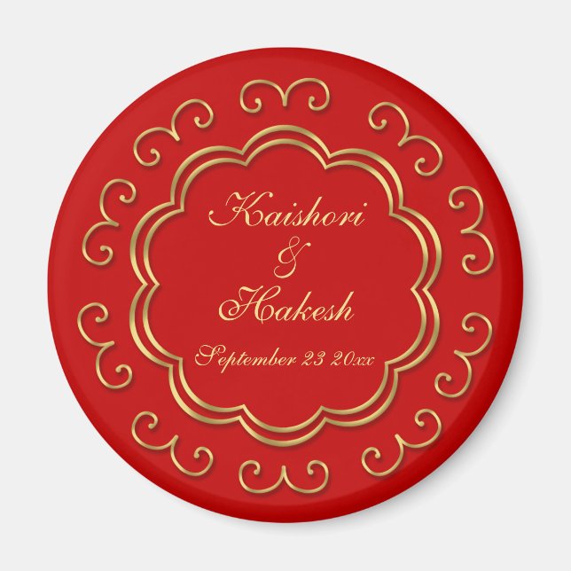 Inspired Save the Date / Wedding Favor Magnet (Framsidan)