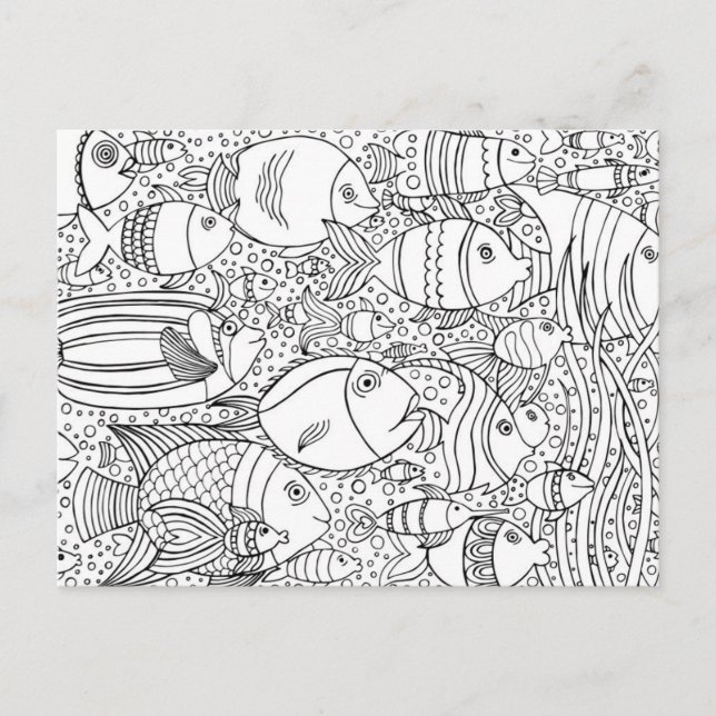 Inspired School of Fish Vykort (Framsida)