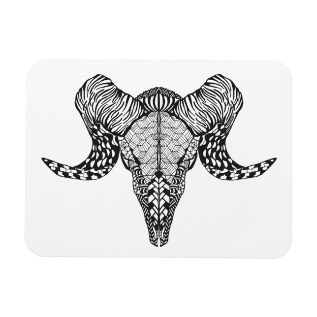 Inspired Sheep Skull Magnet (Horisontell)