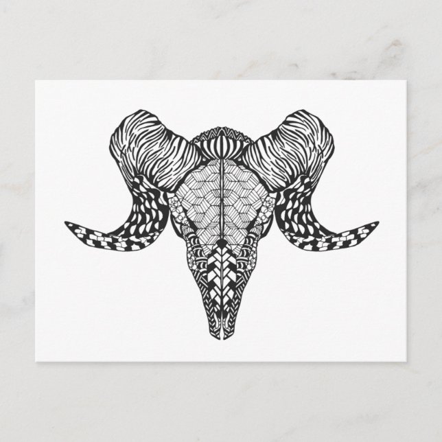 Inspired Sheep Skull Vykort (Framsida)