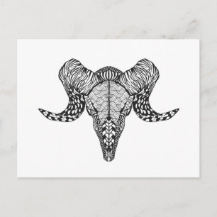 Inspired Sheep Skull Vykort