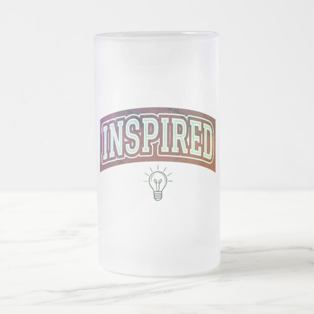 ’Inspired Spark’ Frosted Glass Mugg (Center)