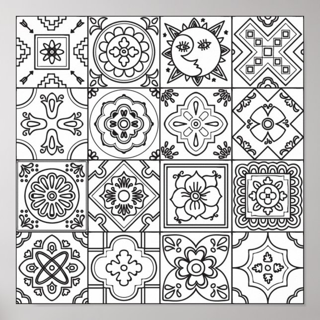 Inspired Talavera Mönster 2 Poster (Framsidan)