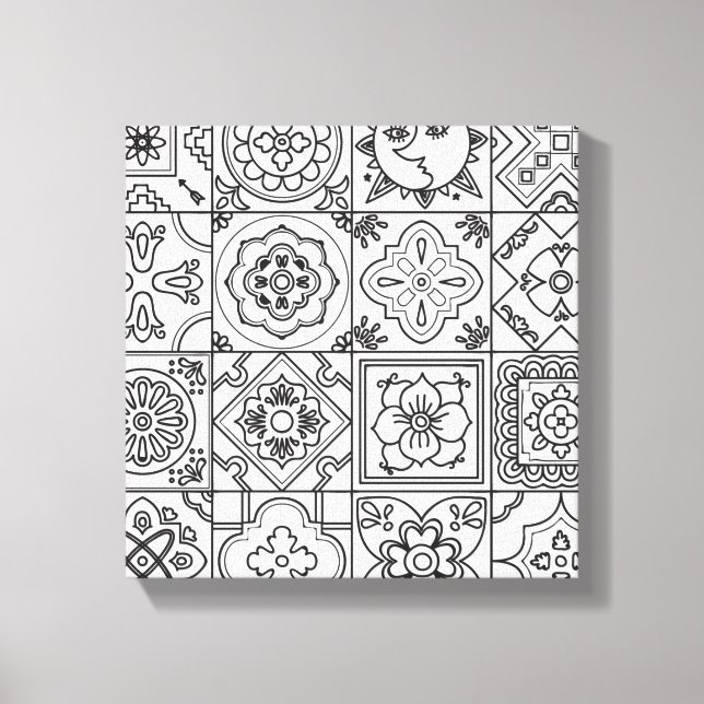 Inspired Talavera Mönster 6 Canvastryck (Framsida)