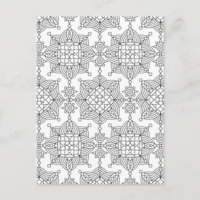 Inspired Tribal Artsy Mönster Vykort (Framsida)