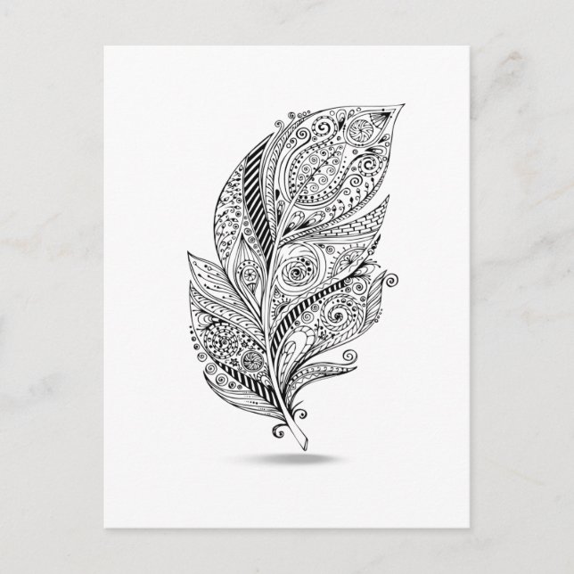 Inspired Tribal Feather Vykort (Framsida)
