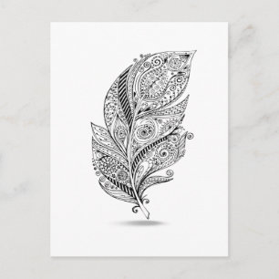 Inspired Tribal Feather Vykort