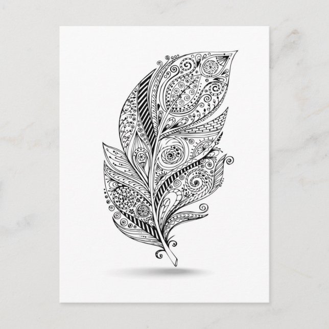 Inspired Tribal Feather Vykort (Framsida)