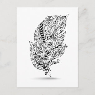 Inspired Tribal Feather Vykort
