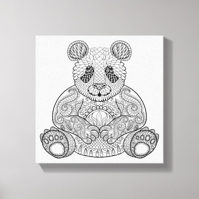 Inspired Tribal Panda 6 Canvastryck (Framsida)