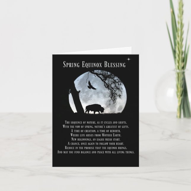 Inspired Vår Equinox Blessings Kort (Framsida)