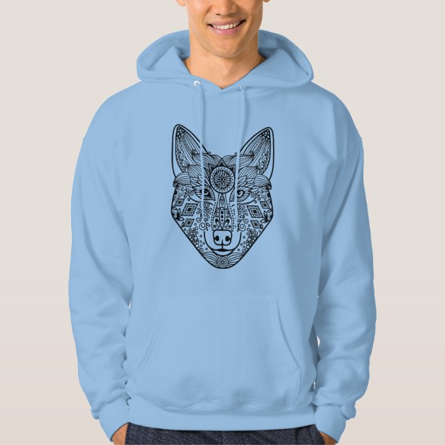 Inspired Varg Head Sweatshirt Med Luva (Framsida)
