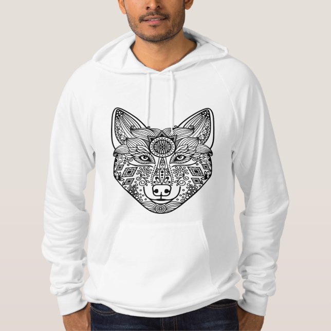 Inspired Varg Head Sweatshirt Med Luva (Framsida)