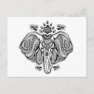Inspired Vintage Indian Elephant Vykort