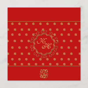 Inspired Wedding-inbjudan från Indien i Red & Guld Inbjudningar