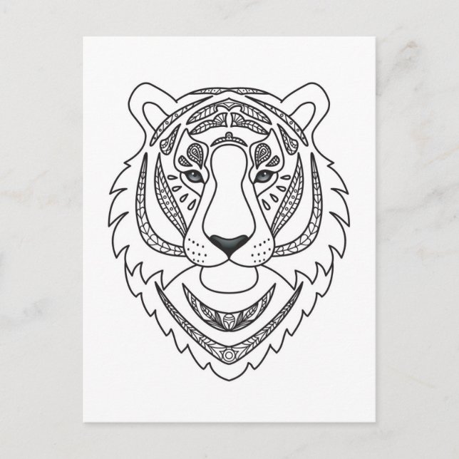 Inspired White Tiger Vykort (Framsida)