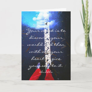 Inspirera avbilda med det Buddha citationstecknet Kort