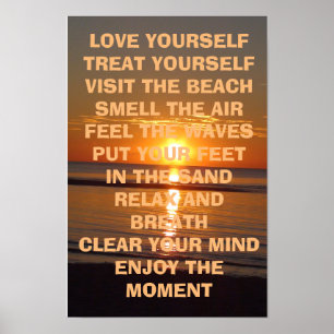 Inspirera Beachy citationsteckenaffisch för kärl Poster