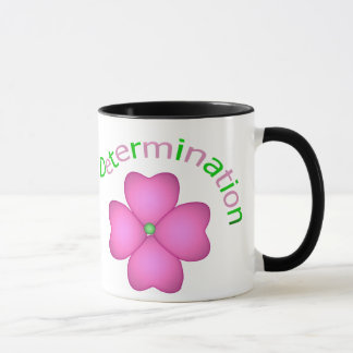 Inspirera beslutsamhet för blomma mugg