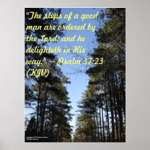 Inspirera bibelverseaffisch - Psalm37:23 Poster