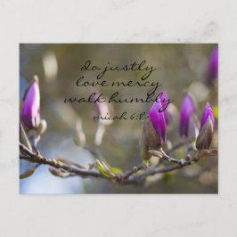 Inspirera bibelVerseMicah 6:8; Magnolia Vykort