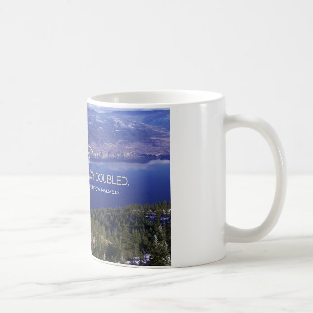 Inspirera citationstecken - en delad glädje kaffemugg (Höger)