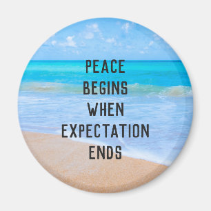 Inspirera citationstecken med tropisk strandplats magnet