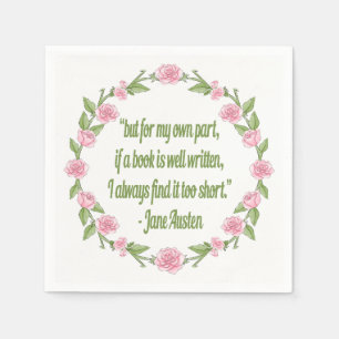 Inspirera citationstecken om bokar av Jane Austen Pappersservett