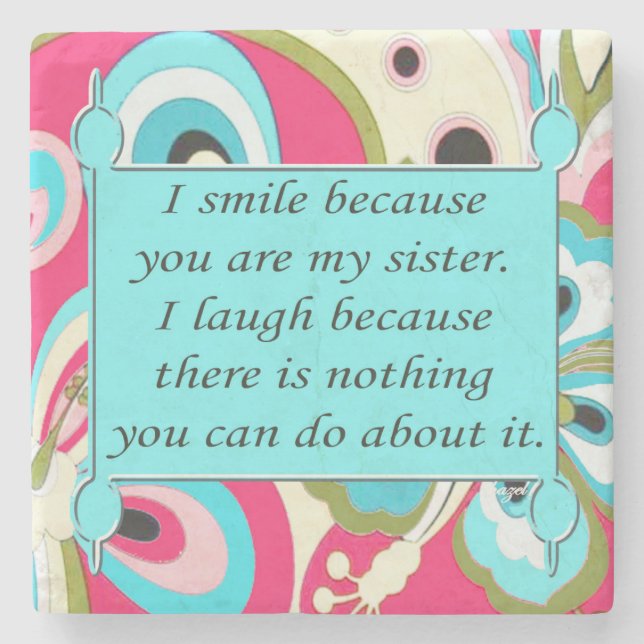 Inspirera citationstecken, systrar underlägg sten (Framsidan)