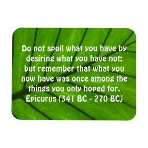 Inspirera citationstecken vid den Epicurus Magnet