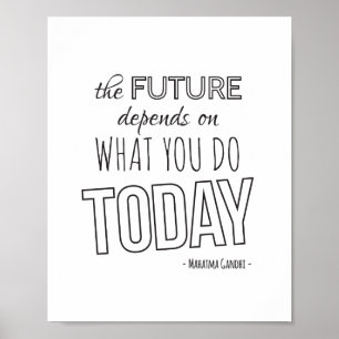 Inspirera citationsteckenaffisch den framtida poster