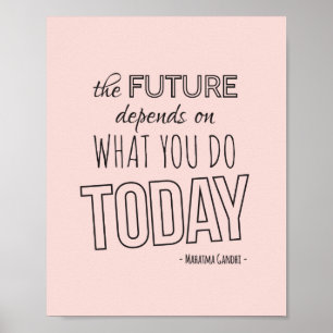 Inspirera citationsteckenaffisch den framtida poster