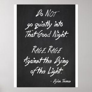 Inspirera citationsteckenaffisch - Dylan Thomas - Poster