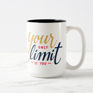 Inspirera citationsteckenkaffemugg Två-Tonad mugg