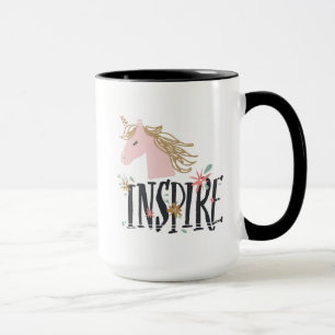 Inspirera den guld- Maneunicornen Mugg
