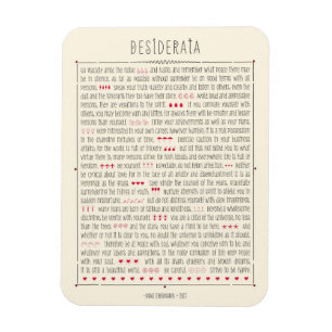 Inspirera dikt för Desiderata Magnet
