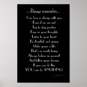 Inspirera dikt för son/dotter från föräldrar poster