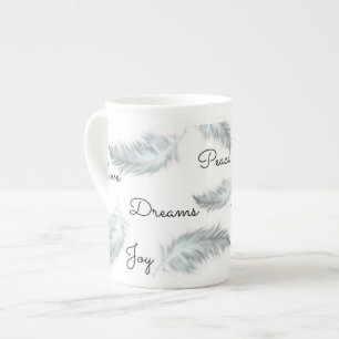 Inspirera fjäderbenporslinmugg benporslin mugg