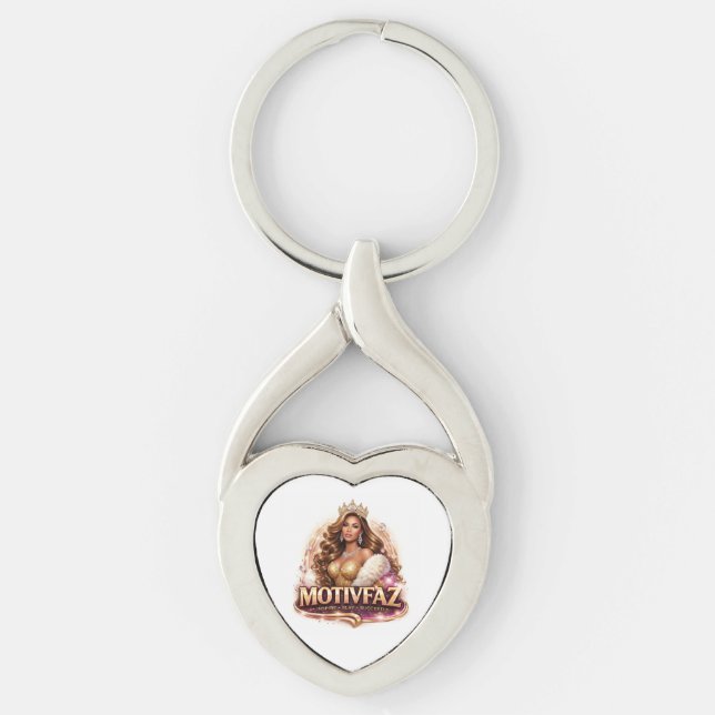Inspirera, Förinta & Succeeda Twisted Heart Silverfärgad Nyckelring (Framsidan)