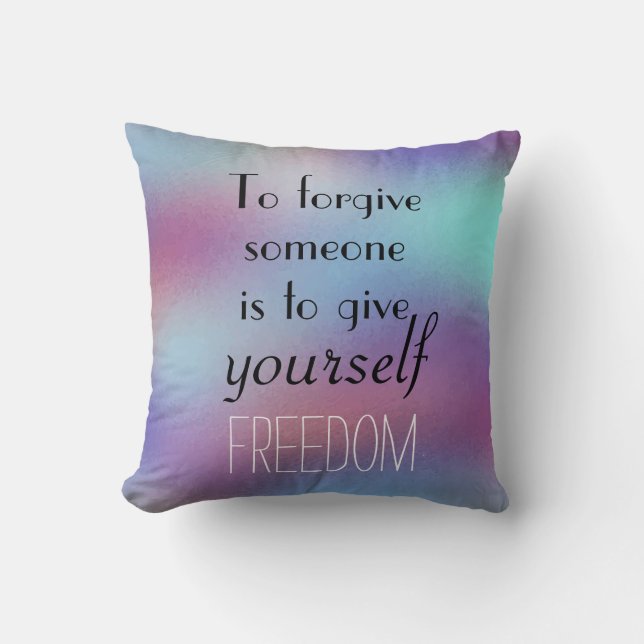 Inspirera förlåtelsecitationsteckenReversible Kudde (Framsida)