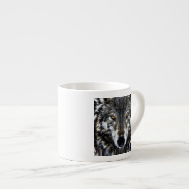 Inspirera grafiskt porträtt för varg espressomugg (Framsida höger)