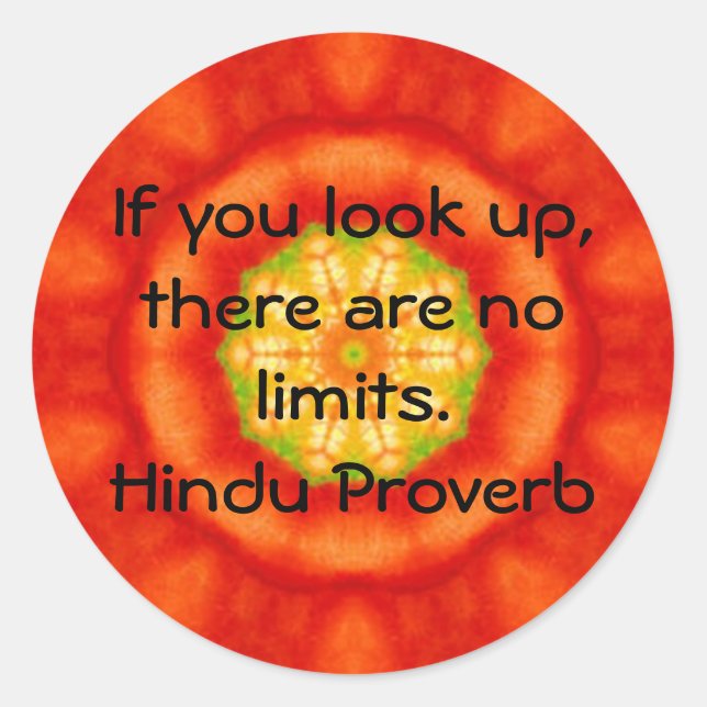 inspirera hinduisk Proverb från Indien Runt Klistermärke (Front)