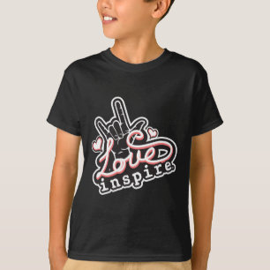 inspirera Kärlek ASL ILY Hand Sign Language Döv Me T Shirt